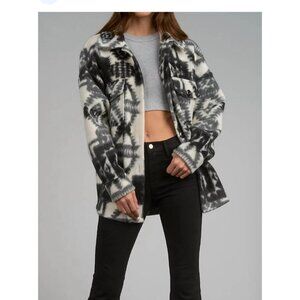 Elan Oversized NWT Aztec Print Jacket Shacket In Black S